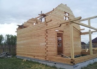 Фото процесса строительства бань с мансардой в Кирове
