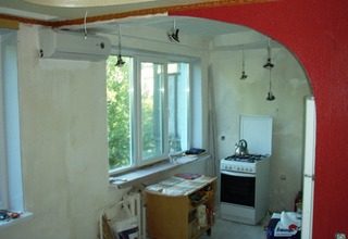 Ремонт кухни совмещенной с залом в хрущевке под ключ