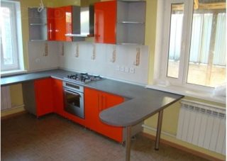 Ремонт кухни с 2 окнами в Кирове под ключ