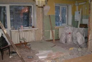 Фото процесса Ремонт проходной комнаты в Кирове